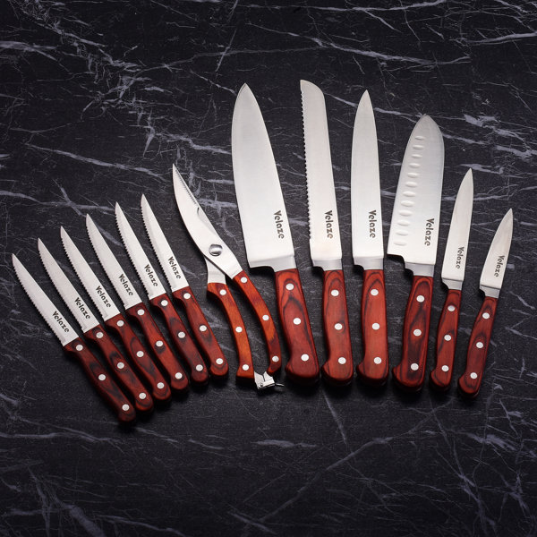 Velaze 15 Piece Stainless Steel Knife Block Set Wayfair